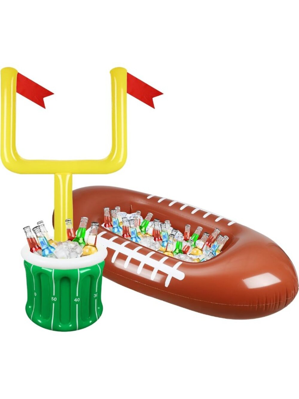 Inflatable Football Drink Cooler Set - 2 Pcs Sports Party Supplies & Decorations